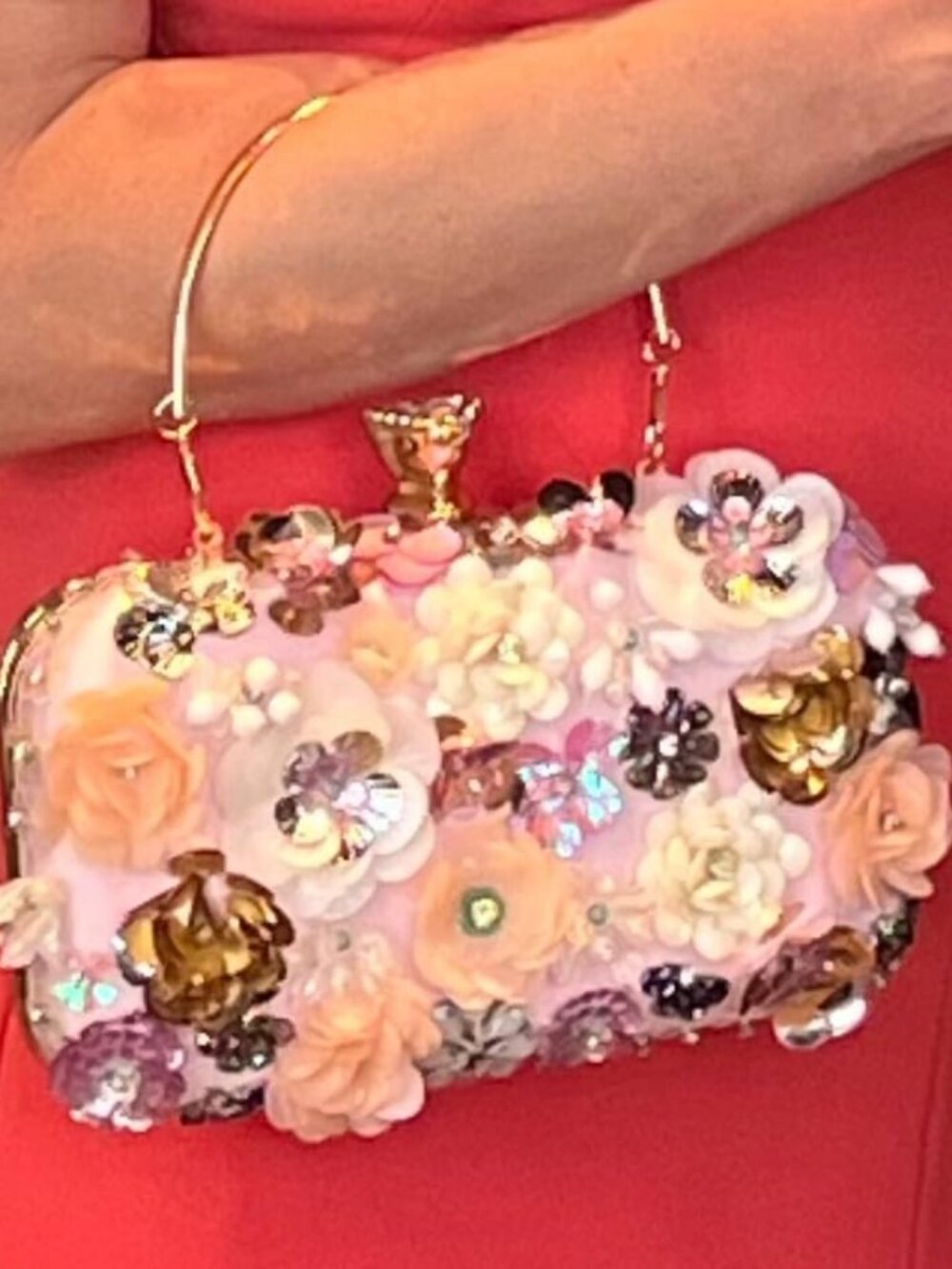 Lanpet Floral Clutch Women Evening Bag Chain Strap Shoulder Party Purse